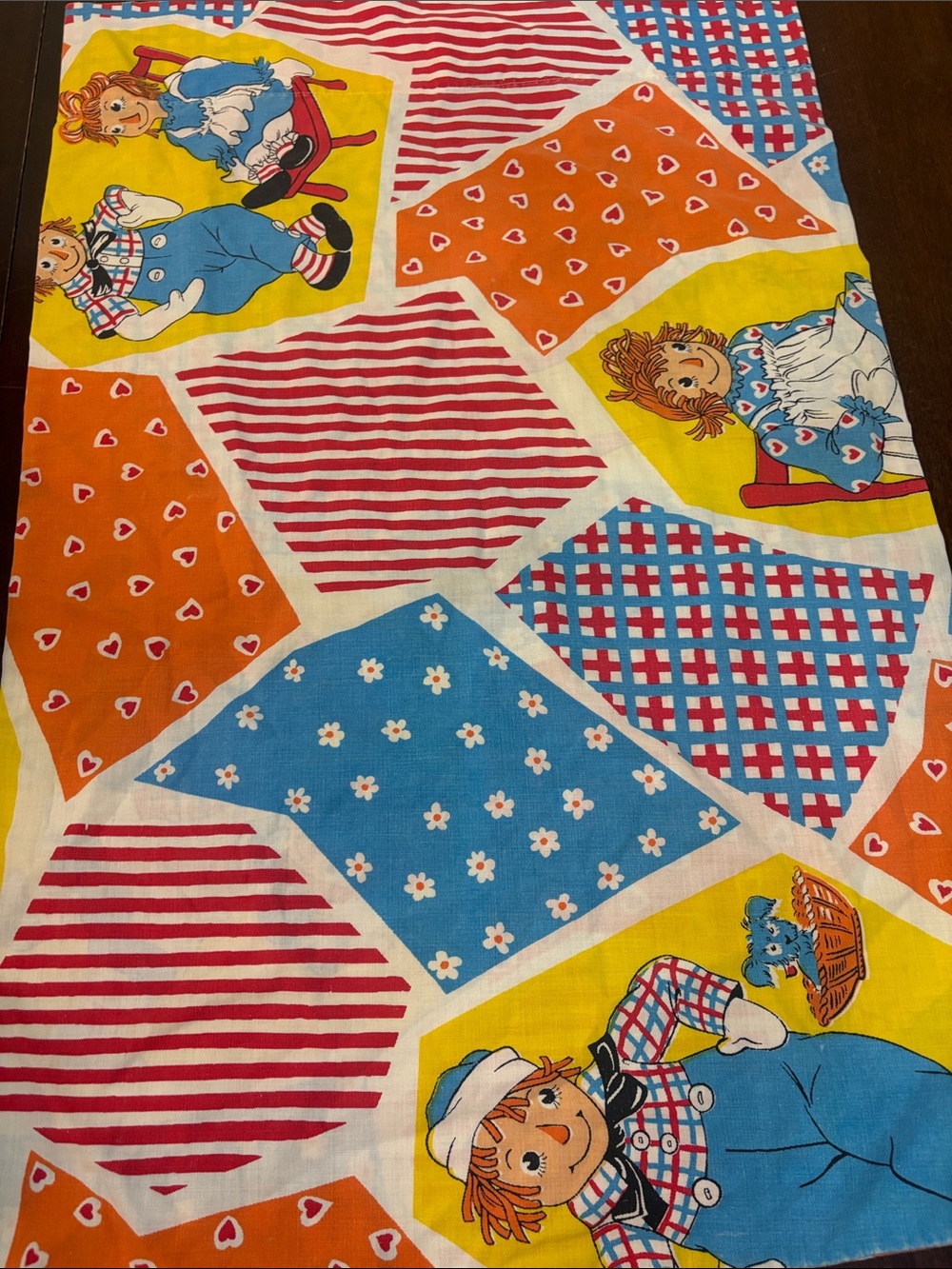 Vintage Children's Patchwork Raggedy Ann Andy Pillowcase